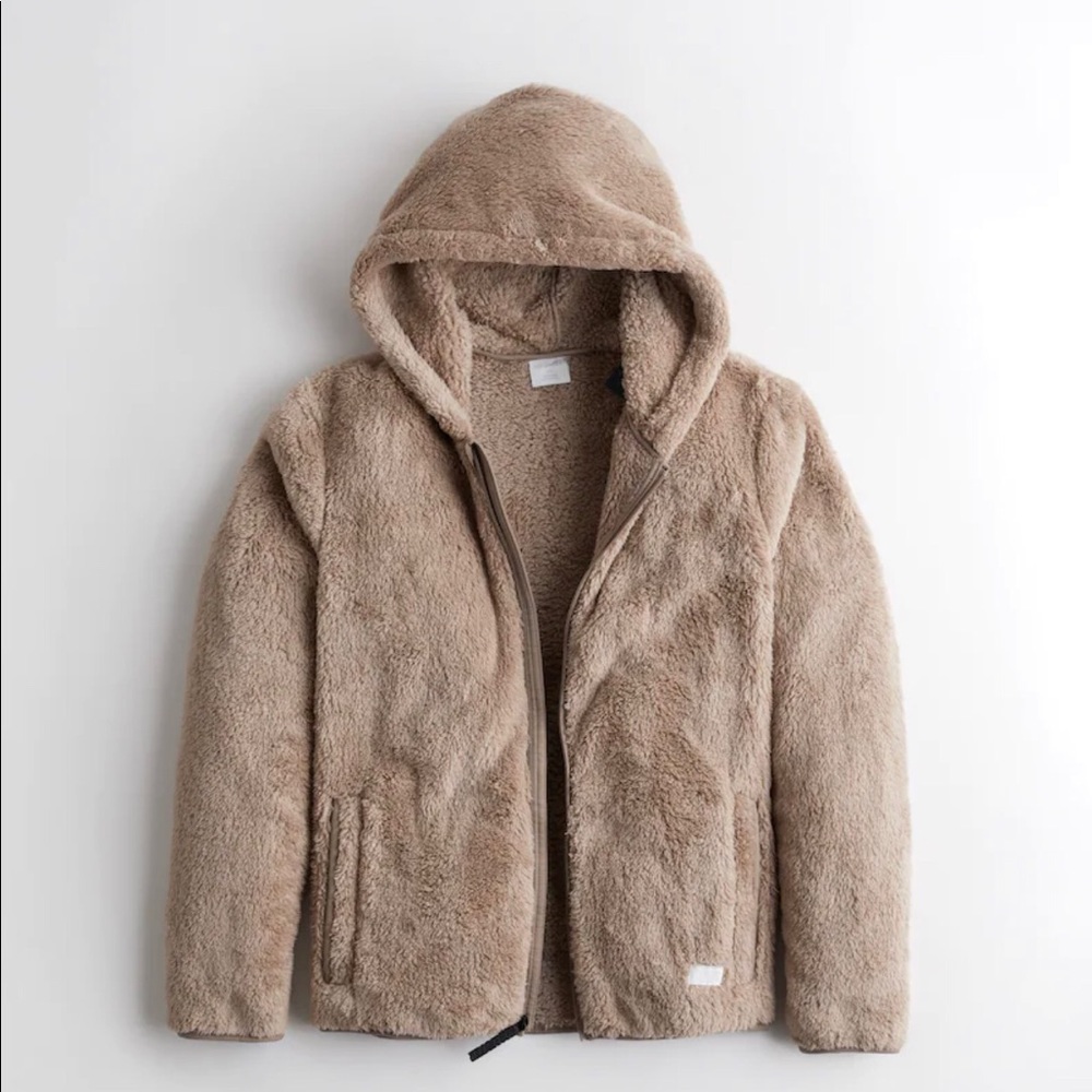 Faux Fur Full Zip Jacket Hollister